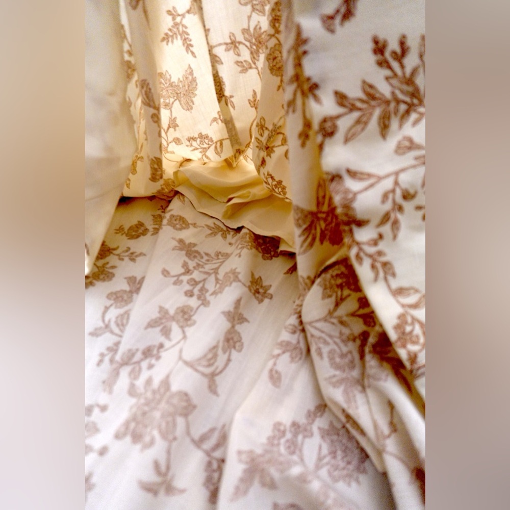 Altar'd State Floral Midi Dress in Cream and Brown - Picture 5 of 9